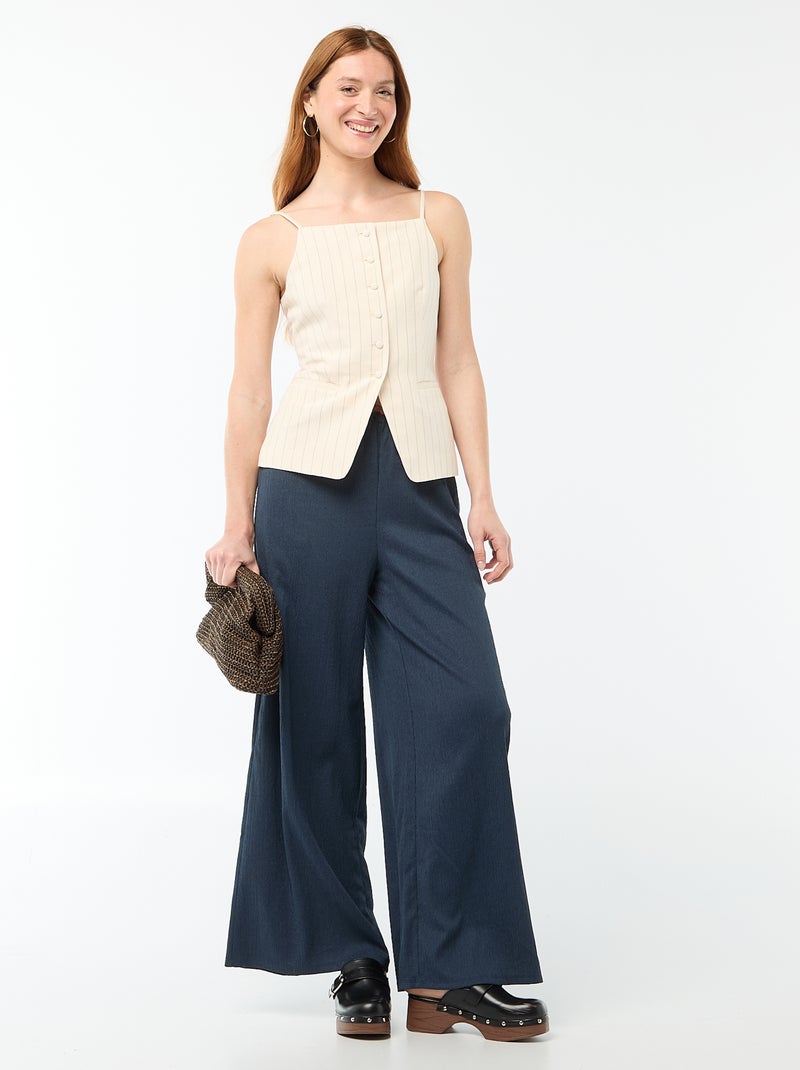 Mouwloze vest met schouderbandjes Biege - Kiabi