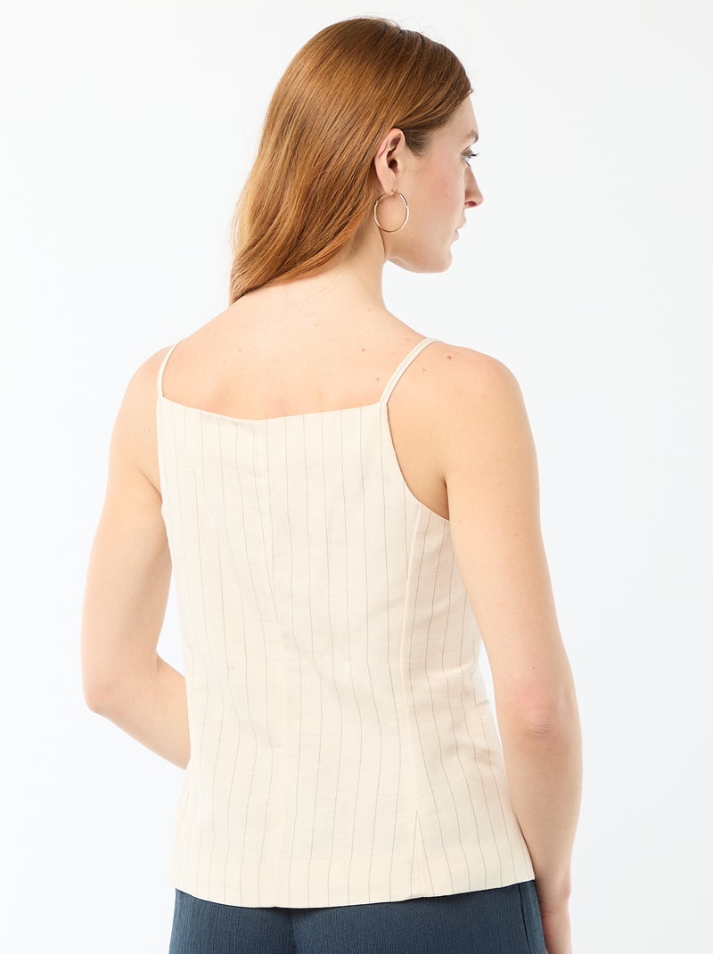 Mouwloze vest met schouderbandjes Biege - Kiabi