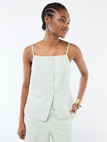 Mouwloze vest met schouderbandjes