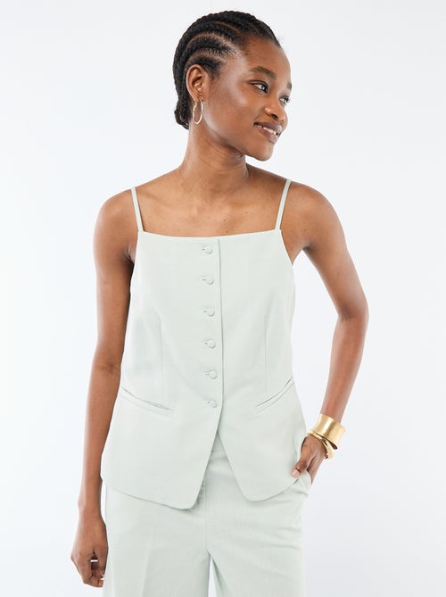 Mouwloze vest met schouderbandjes - Kiabi