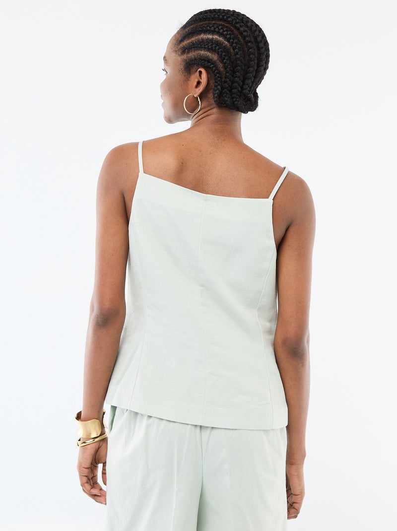Mouwloze vest met schouderbandjes Blauw - Kiabi