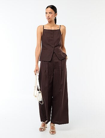 Mouwloze vest met schouderbandjes