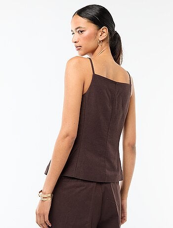 Mouwloze vest met schouderbandjes