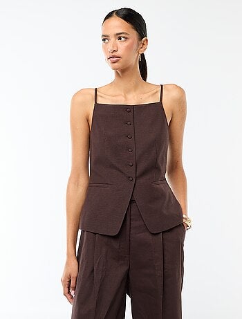 Mouwloze vest met schouderbandjes