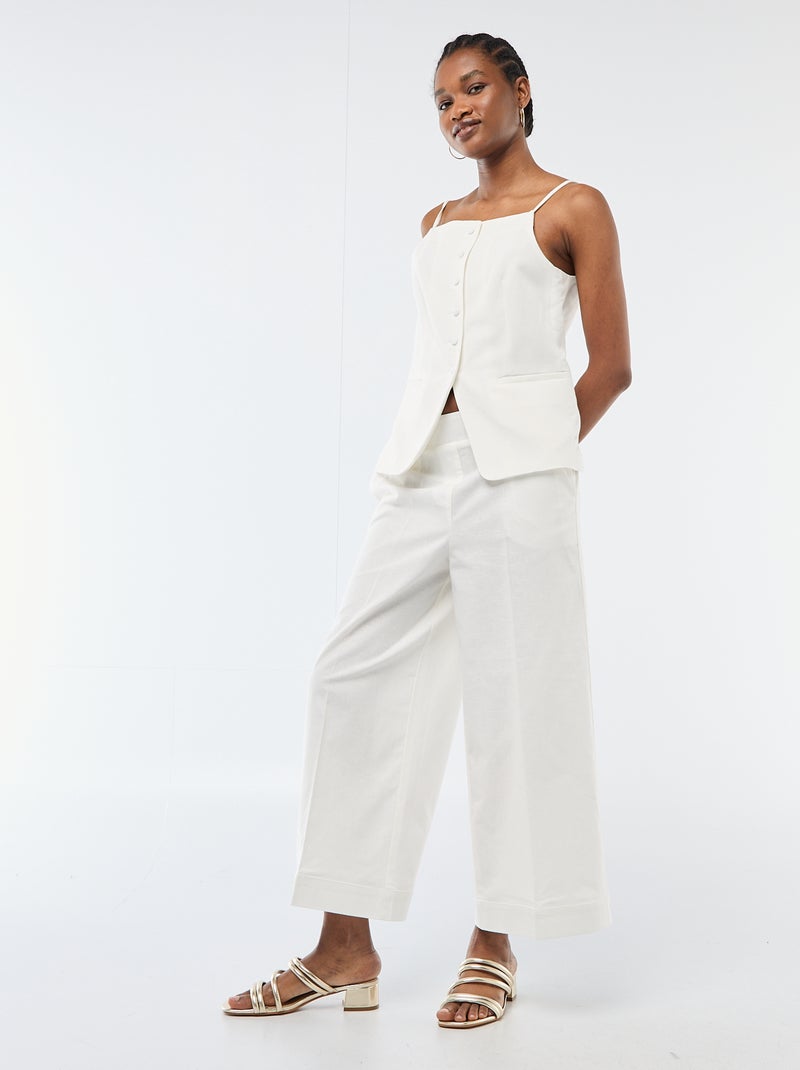 Mouwloze vest met schouderbandjes Wit - Kiabi