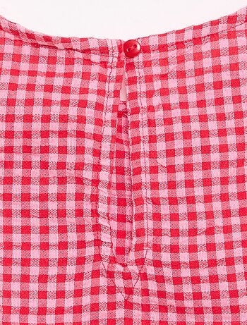 Mouwloze vichy blouse