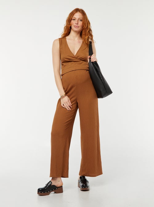 Mouwloze zwangerschapstop van kreukeltricot - Kiabi