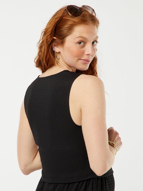 Mouwloze zwangerschapstop van kreukeltricot - Kiabi