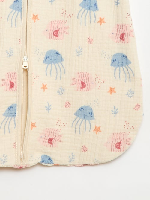 Mouwtloze slaapzak met print van katoengaas TOG 1 - Kiabi