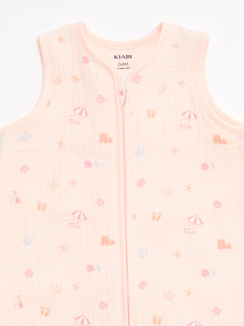 Mouwtloze slaapzak met print van katoengaas TOG 1 - Kiabi