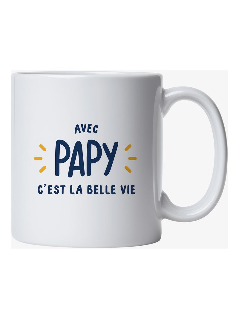 Mug AVEC PAPY C'EST LA BELLE VIE Blanc - Kiabi
