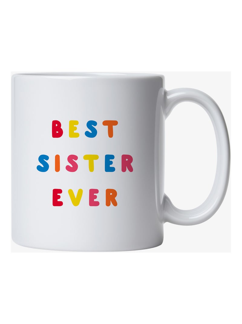 Mug BEST SISTER EVER COLORÉE WAF Blanc - Kiabi