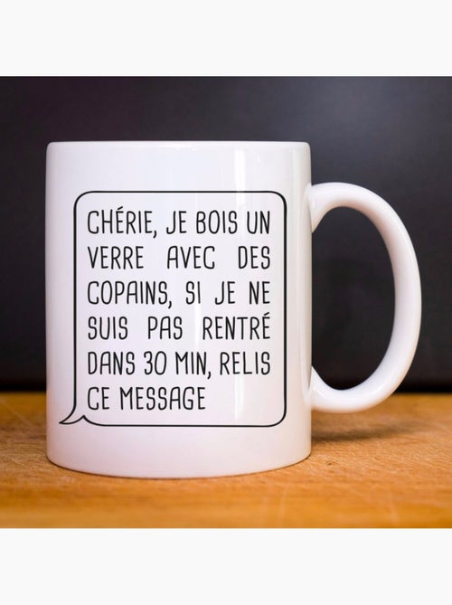 Mug CHÉRIE, JE BOIS UN VERRE AVEC DES COPAINS - Kiabi Mug CHÉRIE, JE BOIS UN VERRE AVEC DES COPAINS - Kiabi