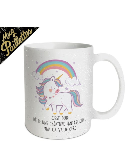 Mug décoratif en céramique à paillettes licorne - Kiabi Mug décoratif en céramique à paillettes licorne - Kiabi
