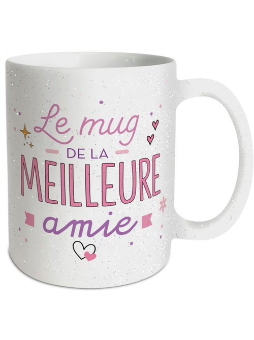 Mug en céramique 'Best Friend' paillettes recto-verso – 320 ml - Kiabi Mug en céramique 'Best Friend' paillettes recto-verso – 320 ml - Kiabi