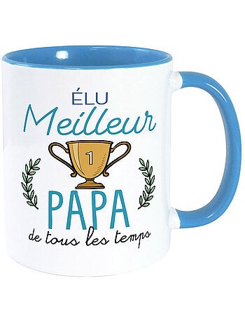 Mug en céramique Élu Meilleur Papa – anse bleue SUD Trading Company