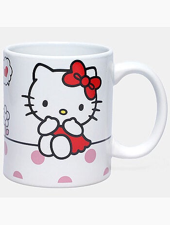 Mug en céramique 'Hello Kitty' 320 ml – imprimé et nœud rouge