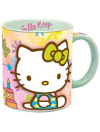 Mug en céramique 'Hello Kitty' multicolore anse menthe