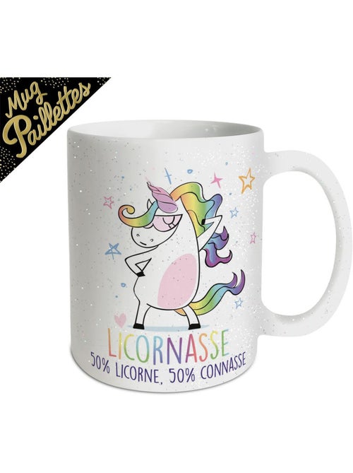 Mug en céramique 'Licornasse' effet glitter 9 x 8 cm - Kiabi Mug en céramique 'Licornasse' effet glitter 9 x 8 cm - Kiabi
