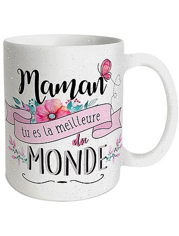 Mug en céramique meilleur maman confettis pailletés 320 ml