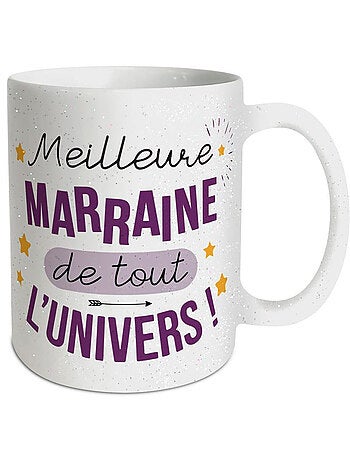 Mug en céramique scintillant 'meilleure marraine de tout l’univers' 320 ml