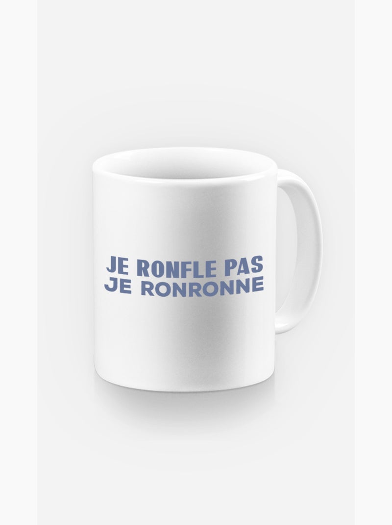 Mug JE NE RONFLE PAS JE RONRONNE Blanc - Kiabi