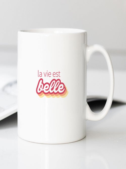 Mug LA VIE EST BELLE ROSE - Kiabi Mug LA VIE EST BELLE ROSE - Kiabi