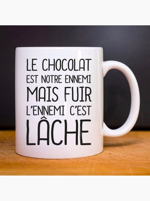 Mug LE CHOCOLAT EST NOTRE ENNEMI 2 - Kiabi Mug LE CHOCOLAT EST NOTRE ENNEMI 2 - Kiabi