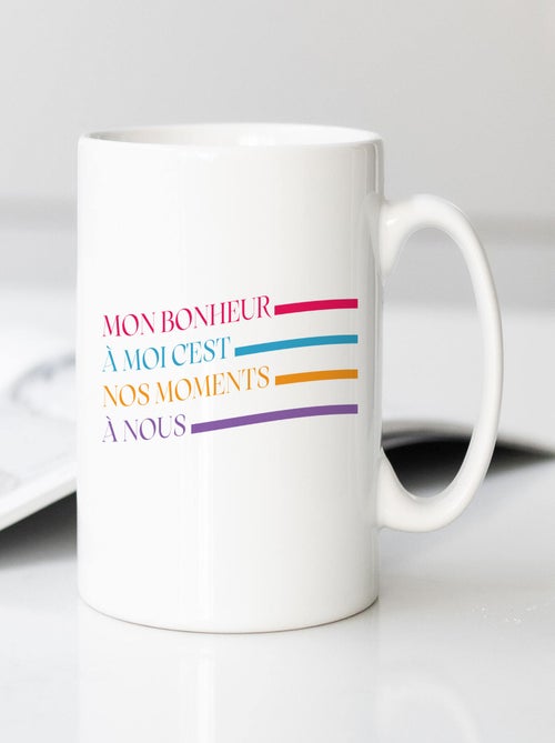 Mug MON BONHEUR À MOI C'EST NOS MOMENTS À NOUS - Kiabi Mug MON BONHEUR À MOI C'EST NOS MOMENTS À NOUS - Kiabi