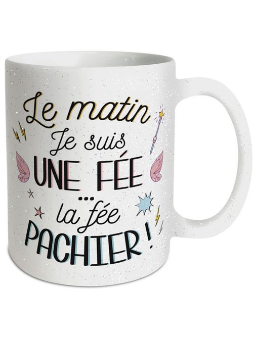 Mug pailletée en céramique 320 ml - Le matin je suis une fée - Kiabi Mug pailletée en céramique 320 ml - Le matin je suis une fée - Kiabi