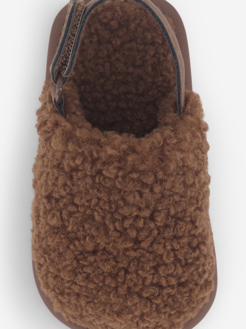Muilpantoffels met hielbandjes Bruin - Kiabi