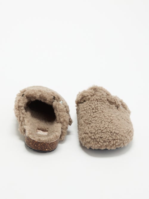 Muilpantoffels met schapenvachteffect en bandje - Kiabi Muilpantoffels met schapenvachteffect en bandje - Kiabi