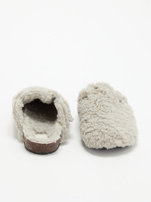 Muilpantoffels met schapenvachteffect en bandje - Kiabi Muilpantoffels met schapenvachteffect en bandje - Kiabi