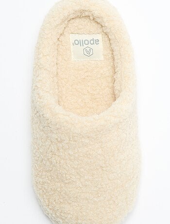 Muilpantoffels met schapenvachteffect