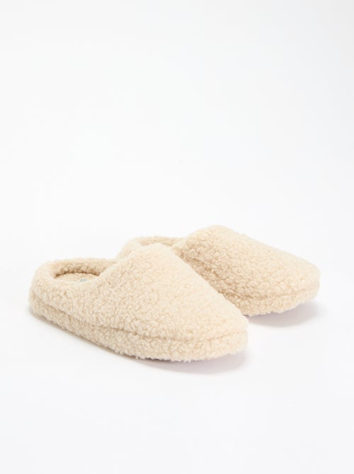 Muilpantoffels met schapenvachteffect - Kiabi