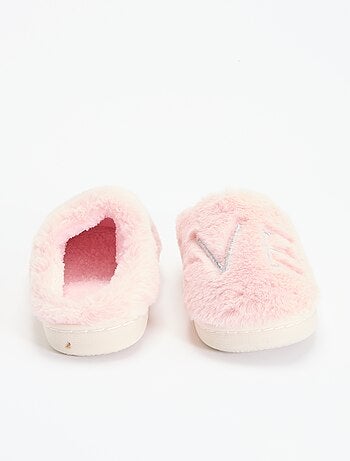 Muilpantoffels van pluchebreisel