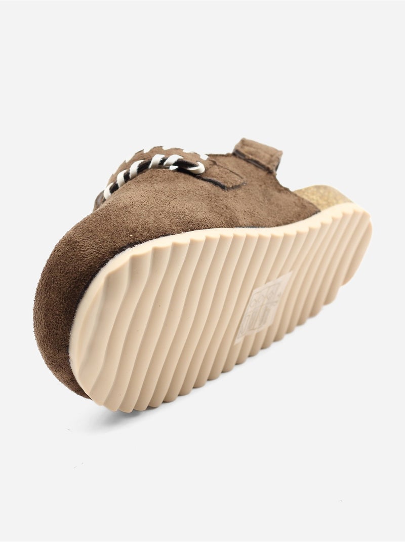 Muiltjes met klittenband Bruin - Kiabi