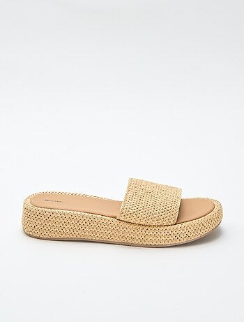 Mule compensée imitation paille