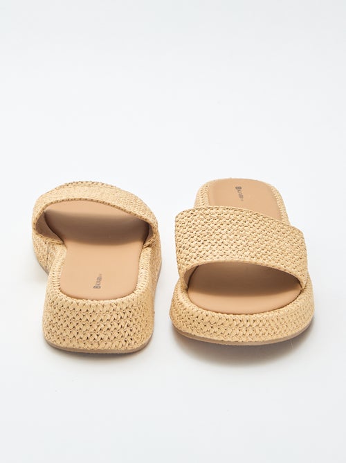 Mule compensée imitation paille - Kiabi