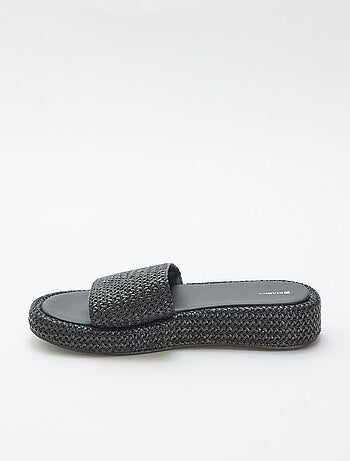 Mule compensée imitation paille