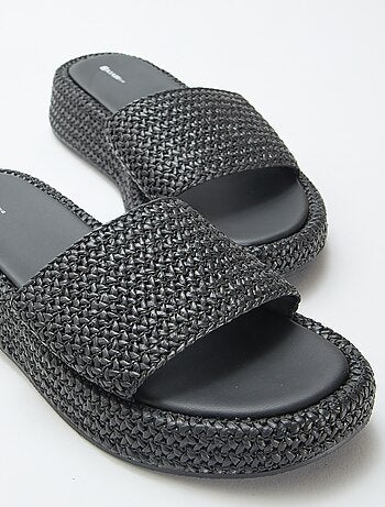 Mule compensée imitation paille