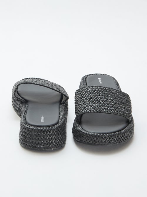 Mule compensée imitation paille - Kiabi