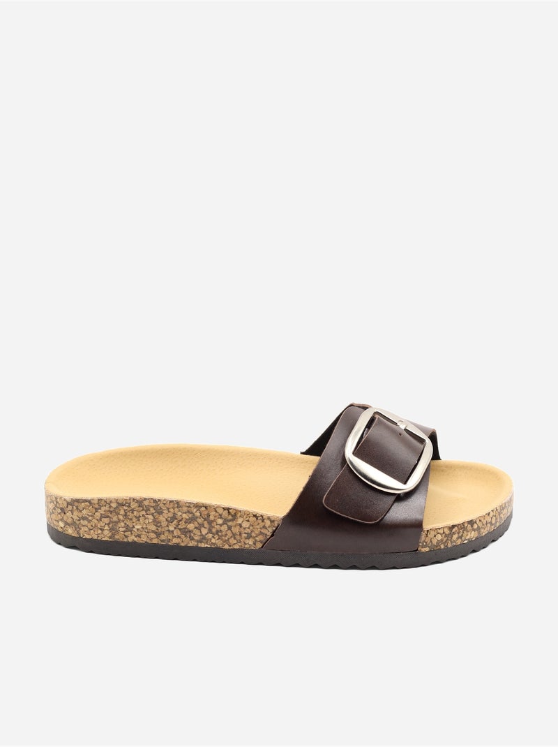Mules à bride Marron foncé - Kiabi