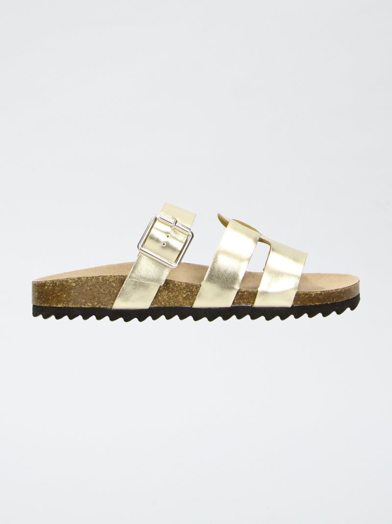 Mules à brides brillantes Doré - Kiabi