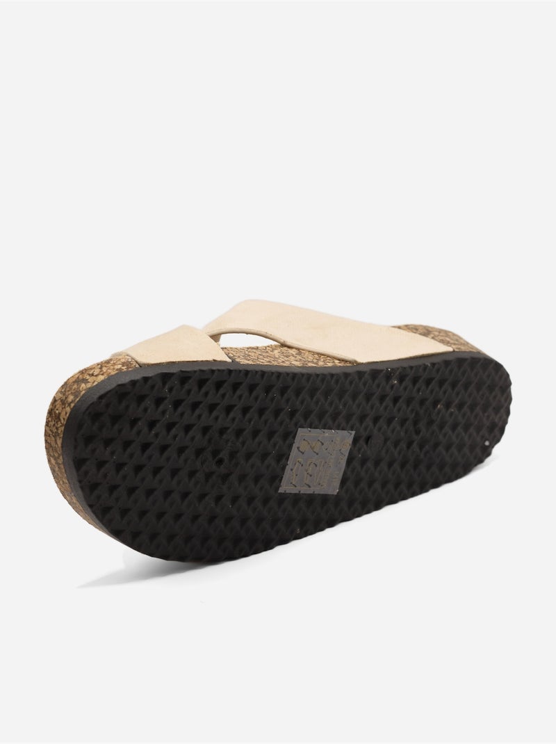 Mules à brides croisées Beige - Kiabi