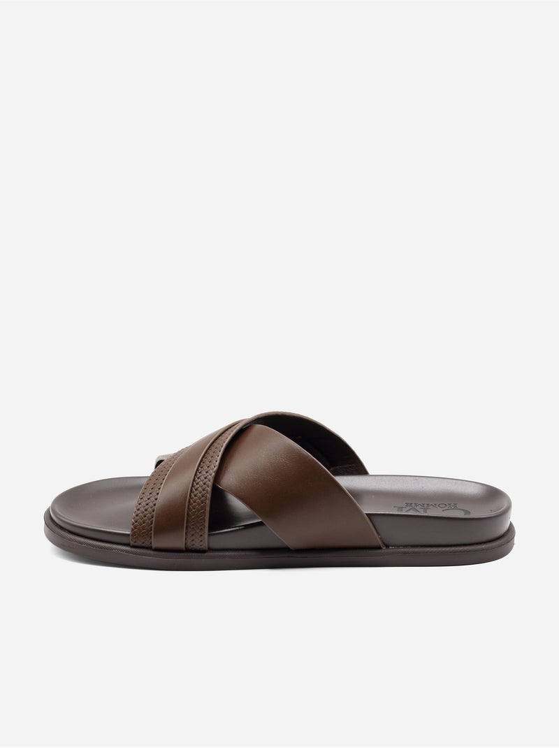 Mules à brides croisées Marron foncé - Kiabi
