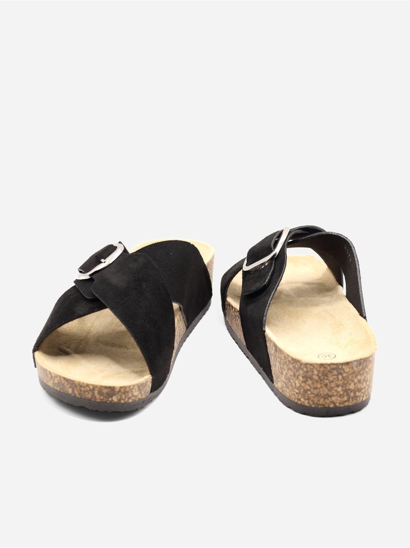Mules à brides croisées Noir - Kiabi