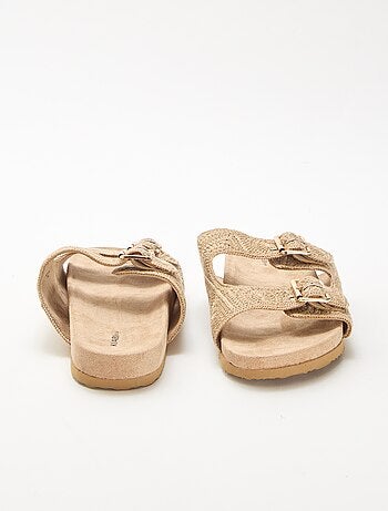 Mules à double bride en macramé