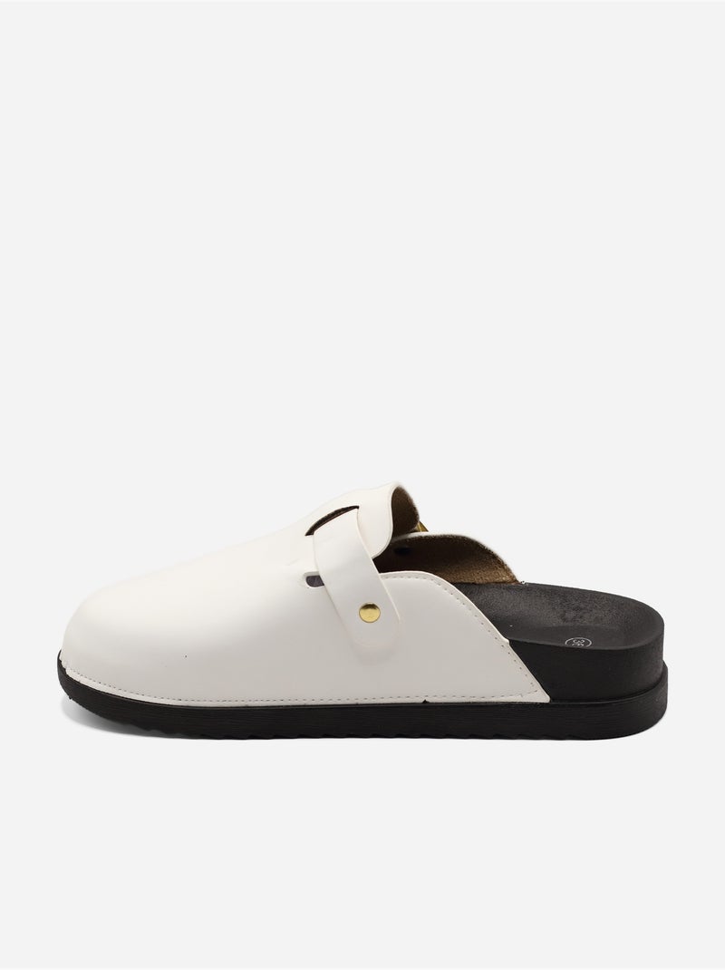Mules à enfiler Blanc - Kiabi