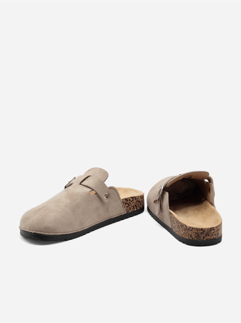 Mules à enfiler Taupe - Kiabi